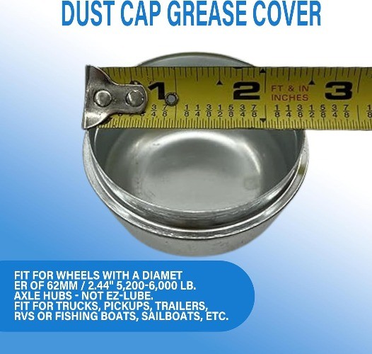 Replacement Dust Cap Grease Cover 2-3/8″ for Trailer Camper RV Axle Hub (Qty 4)