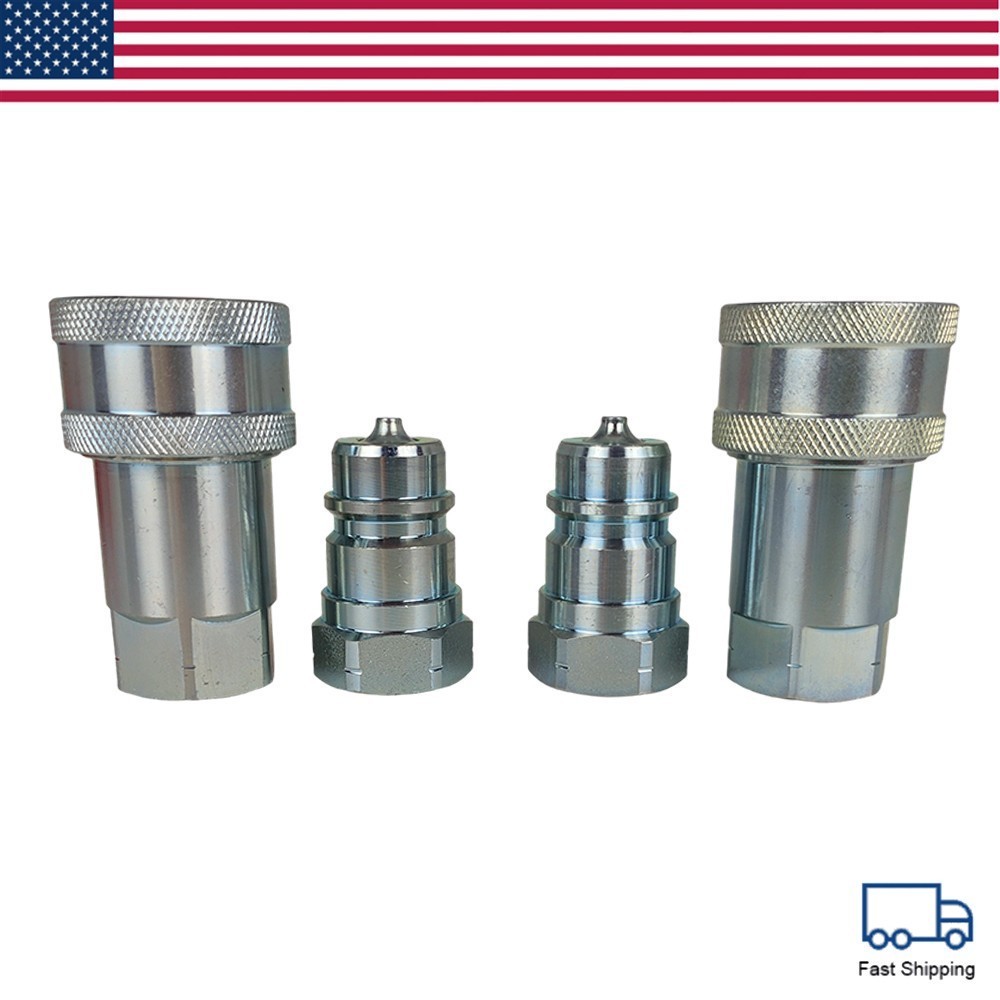 New For Pioneer Style Hydraulic Quick Connect Couplers 2 Sets 1/2″ Ag Poppet US