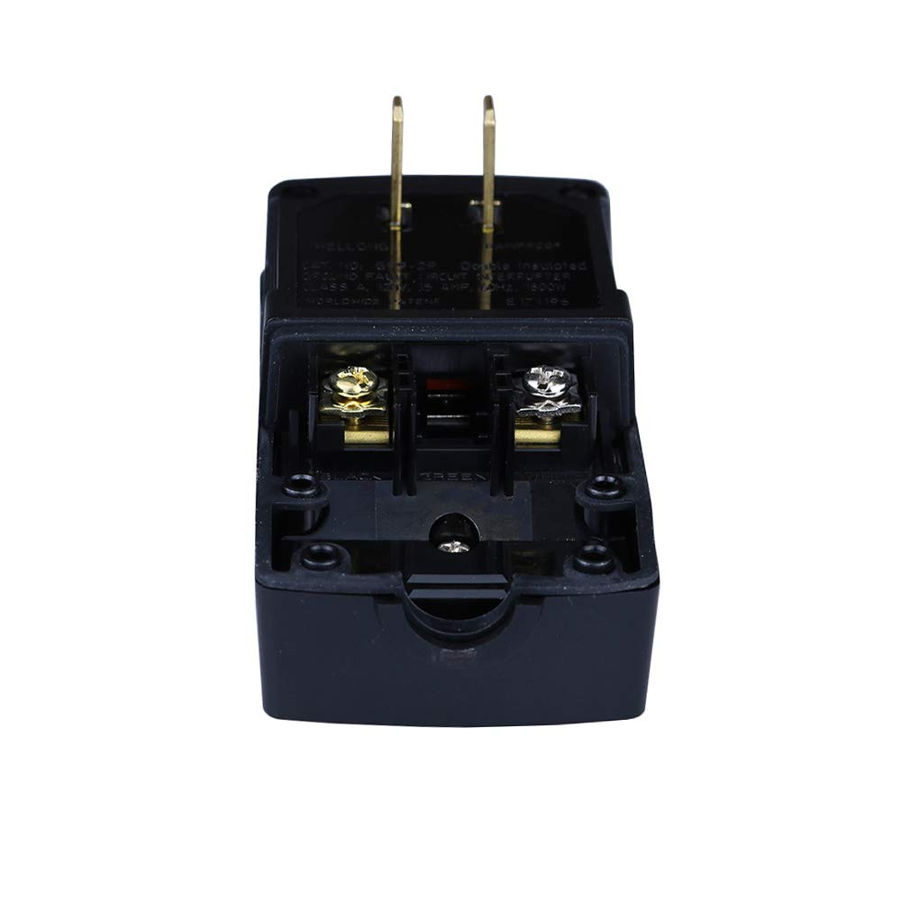 GFCI Plug Replacement 2 Prong Electrical Cord End Male GFI Waterproof Circuit