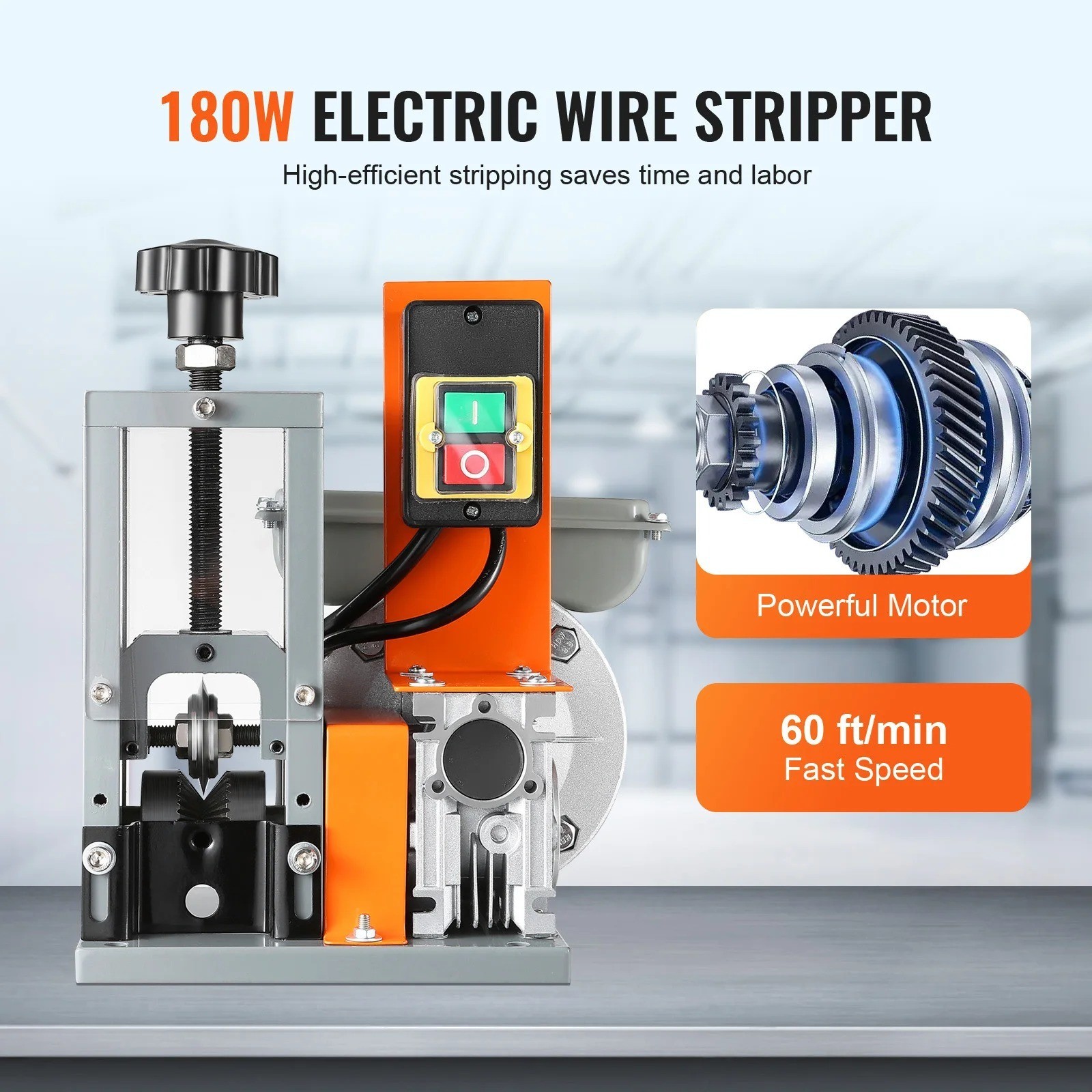 SucceBuy Electric Wire Stripper 180W 1.5-25mm Copper Cable Peeling Machine