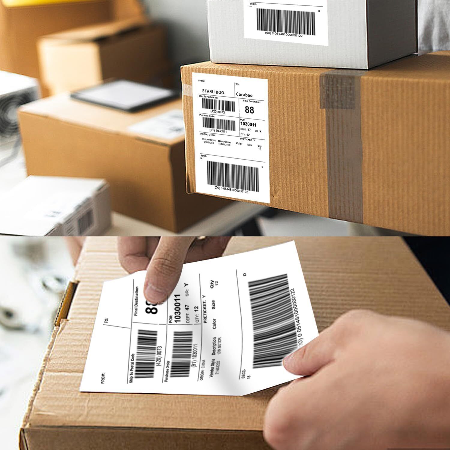 Fanfold/Roll 4″x6″ Direct Thermal Address Shipping Labels For Rollo & Zebra