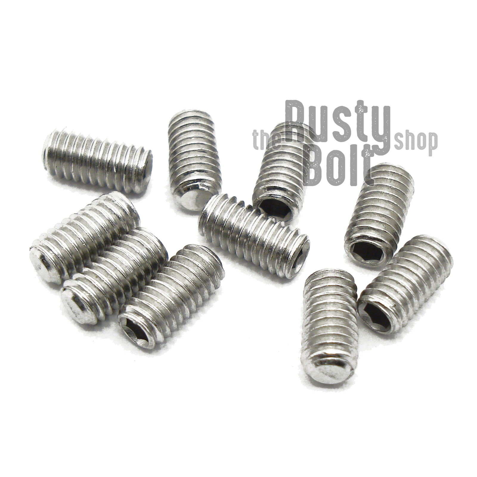 M3 x 6mm, Socket Set Screw Flat Point, A2 304 18-8 Stainless Steel