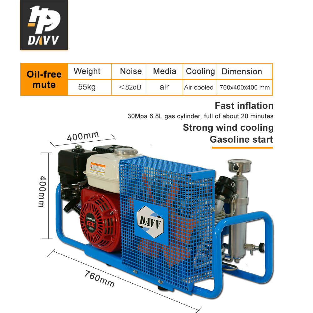 5.5HP Gas Powered Air Compressor 4500Psi For Honda Gasoline Scuba Tank Refill