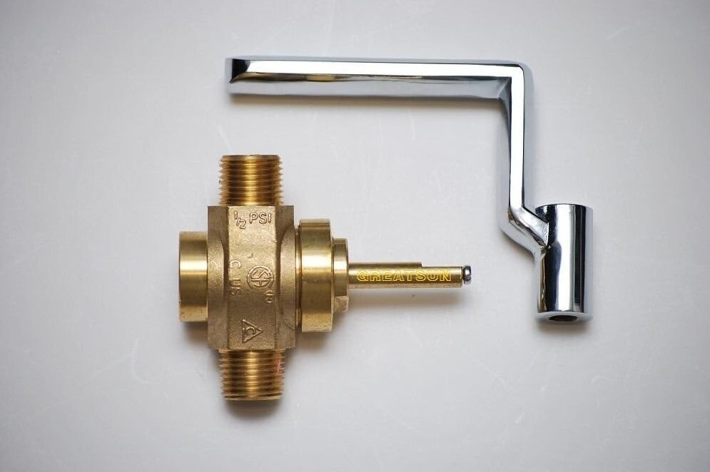 REPLACEMENT NATURAL CONTROL GAS VALVE FOR CHINESE WOK RANGE 1/2″ w/ TURN HANDLE