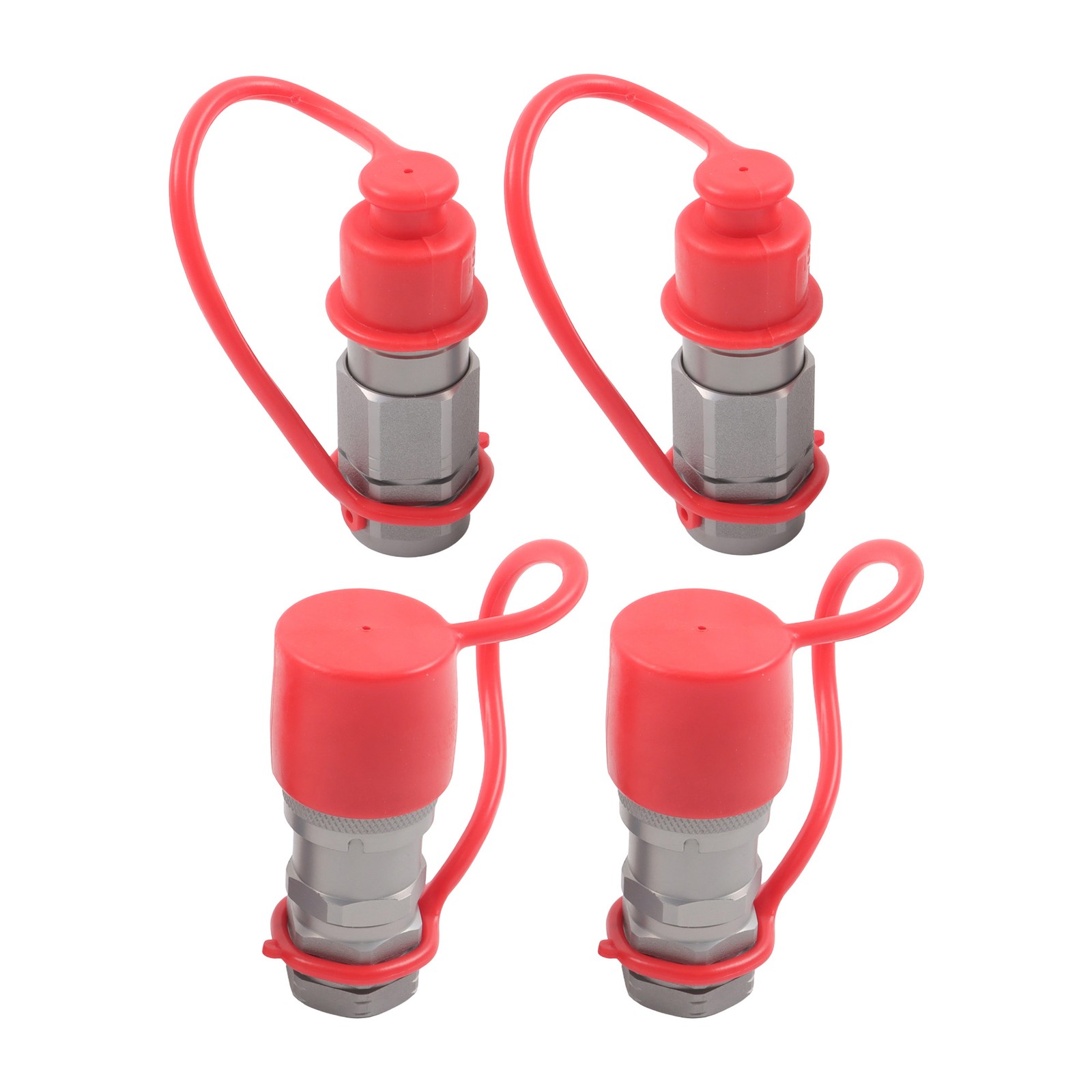 2 Pcs 3/8″ Flat Face Hydraulic Quick Disconnect Coupling Set 3/8″ NPT Thread