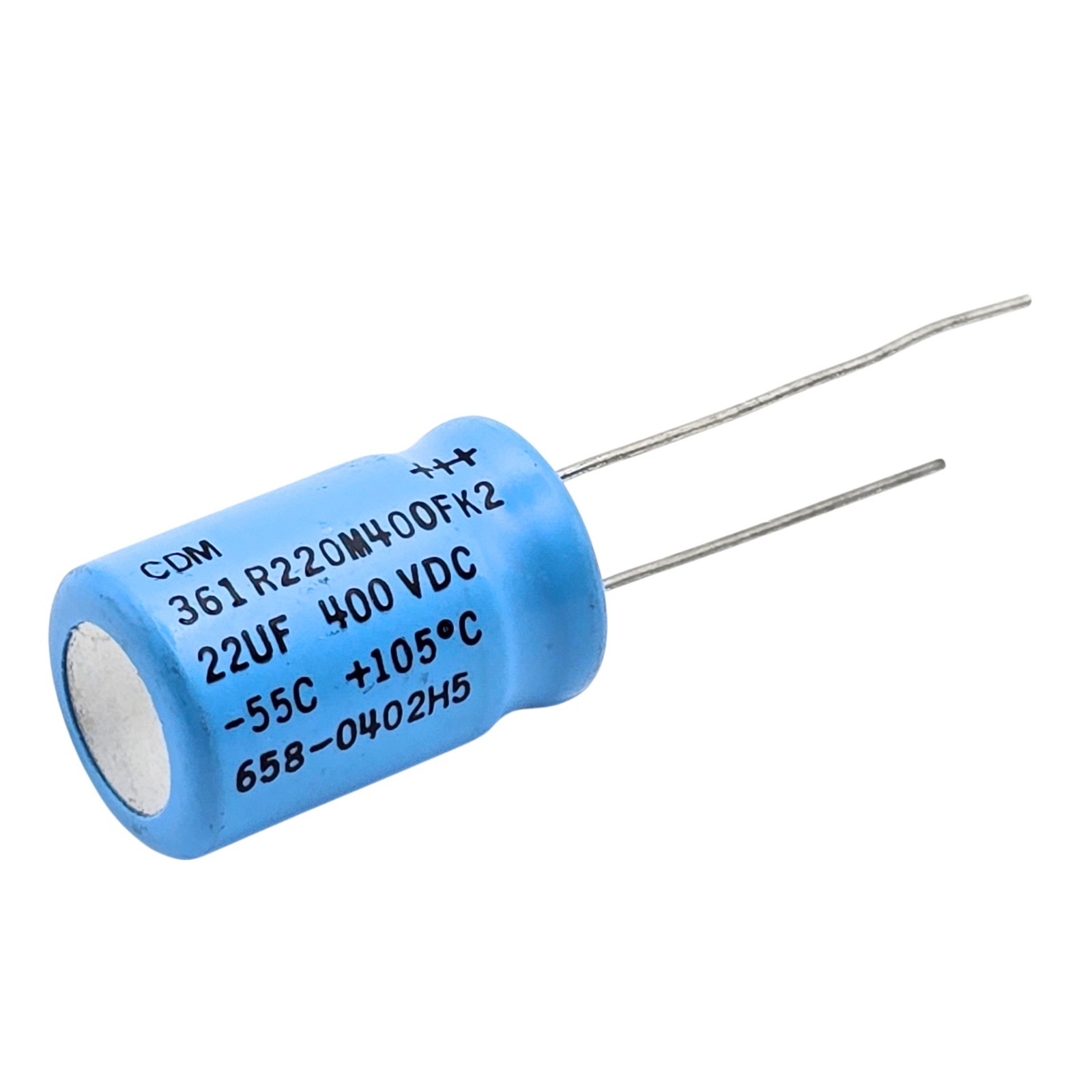 2pcs Cornell Dubilier 22uF 400V 105°C Electrolytic Capacitors 16x25mm USA Made