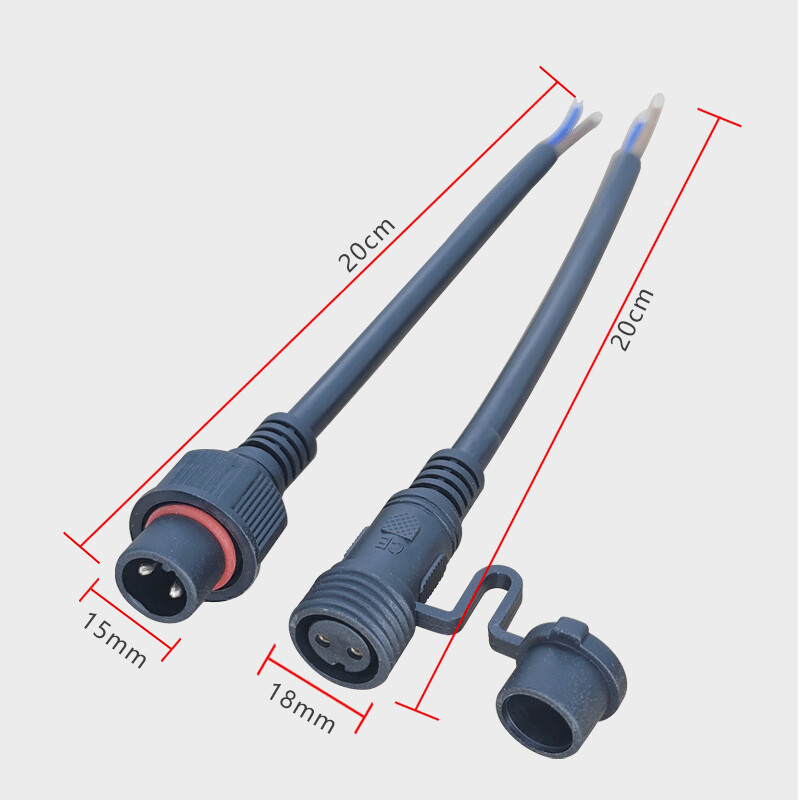 IP68 Waterproof Electrical Cable Connector Socket 2-8 Pins With Dust Cover Type