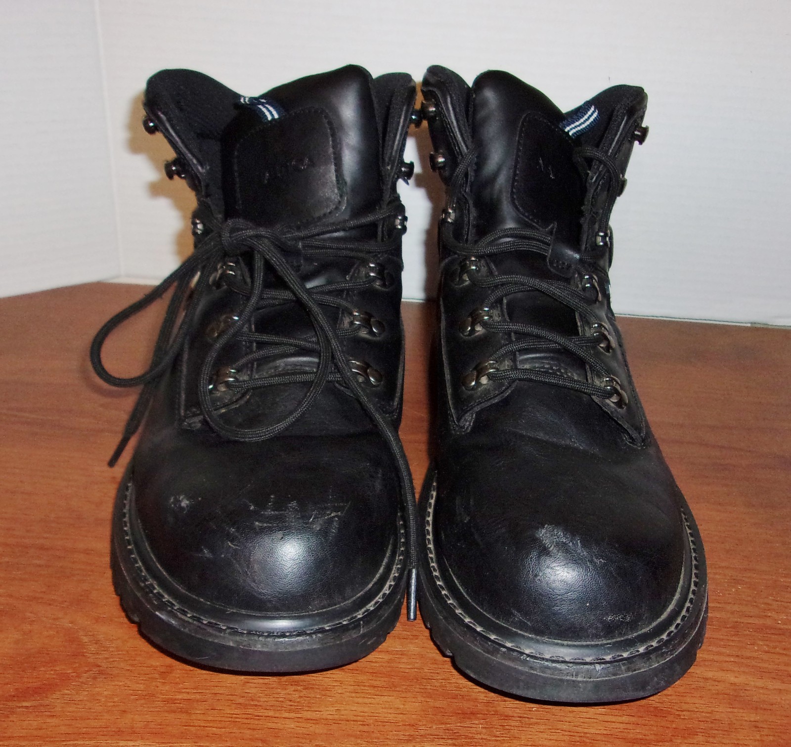 NAUTICA Lucero Men’s 10 M Black High top Lace-up Work Boots Shoes Steel Toe