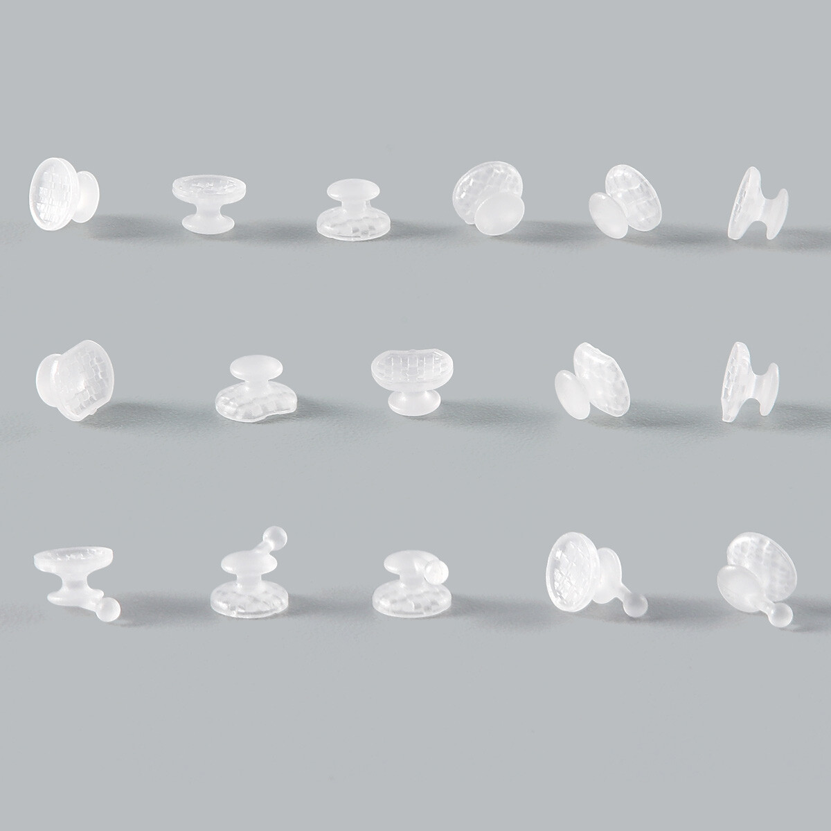Dental Composite Clear Ceramic Lingual Buttons Bondable Round Rectangular Base