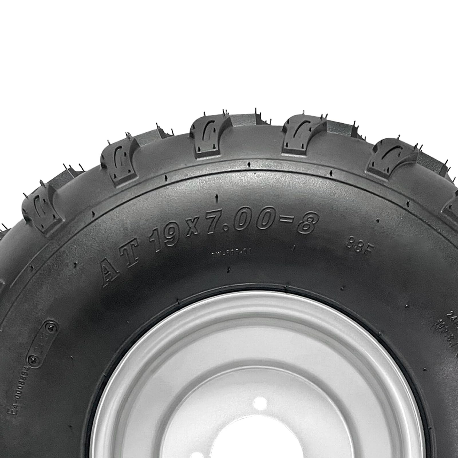 19×7-8 ATV Tire Rim Assembly 4 Stud 4 PLY 8 Inch 253 LBS 24T Spline Hub Off-Road