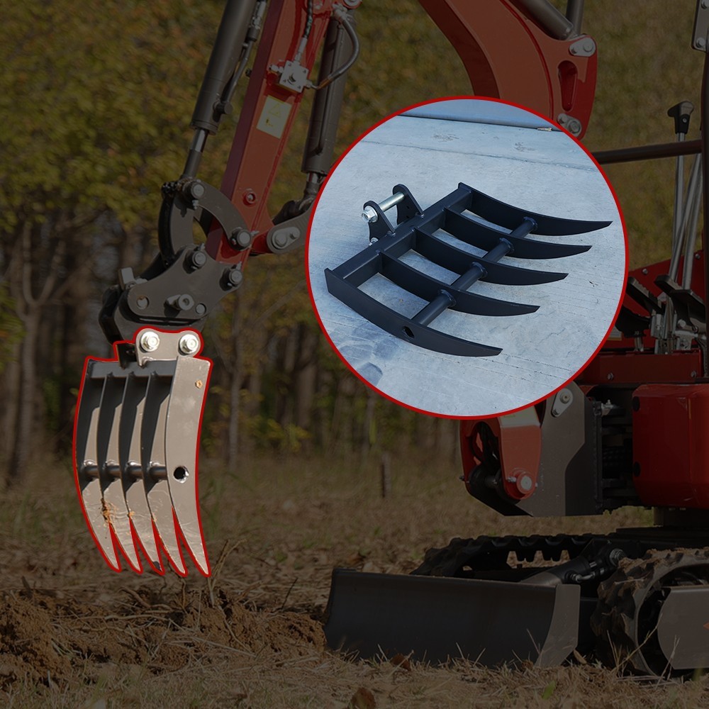 HUAYEE Mini Excavator 500mm Rake Attachment for 1-3 ton Digger with pinsx2