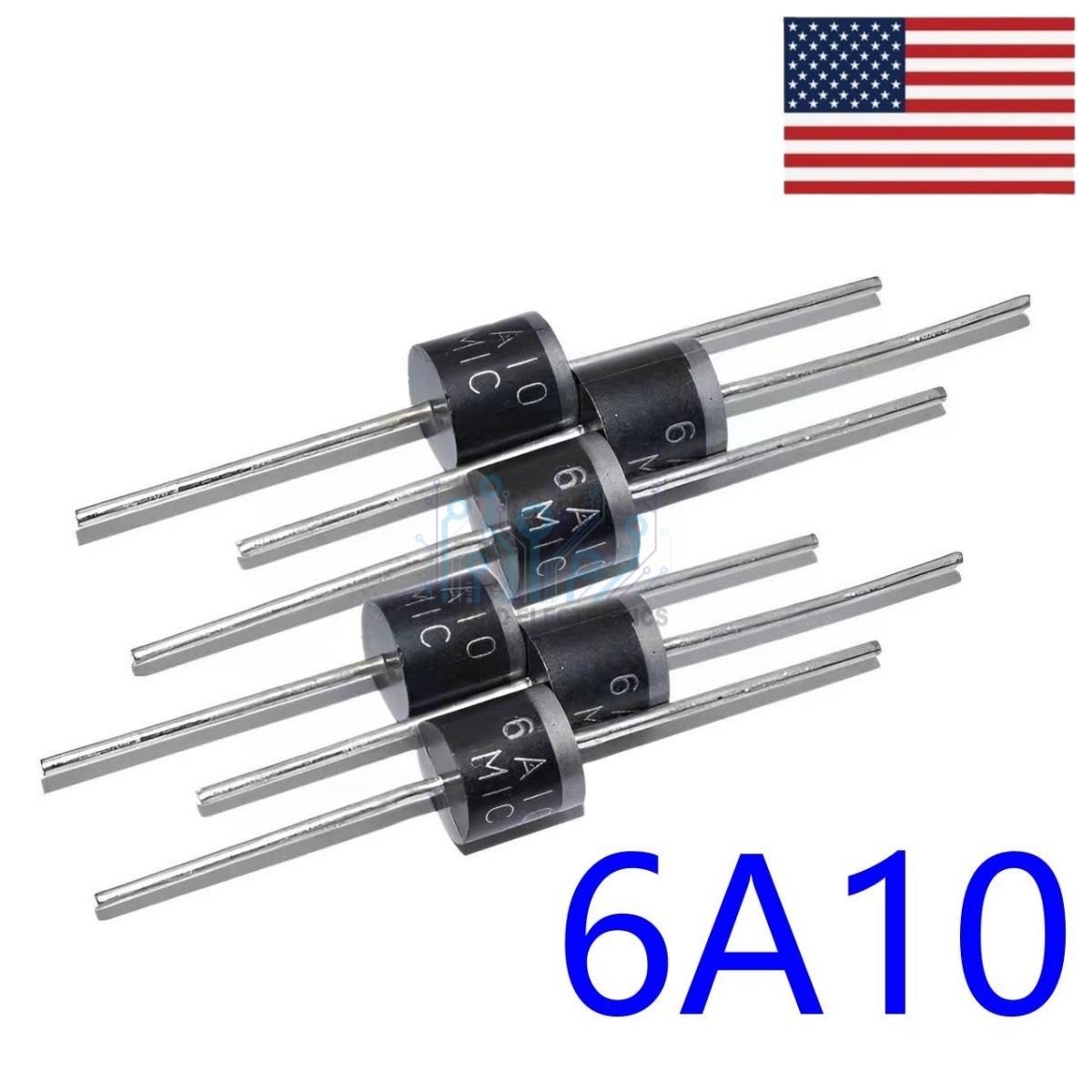 10PCS 6A10 Rectifier Diode 6A 1000V DO-27 R-6 Axial RoHs