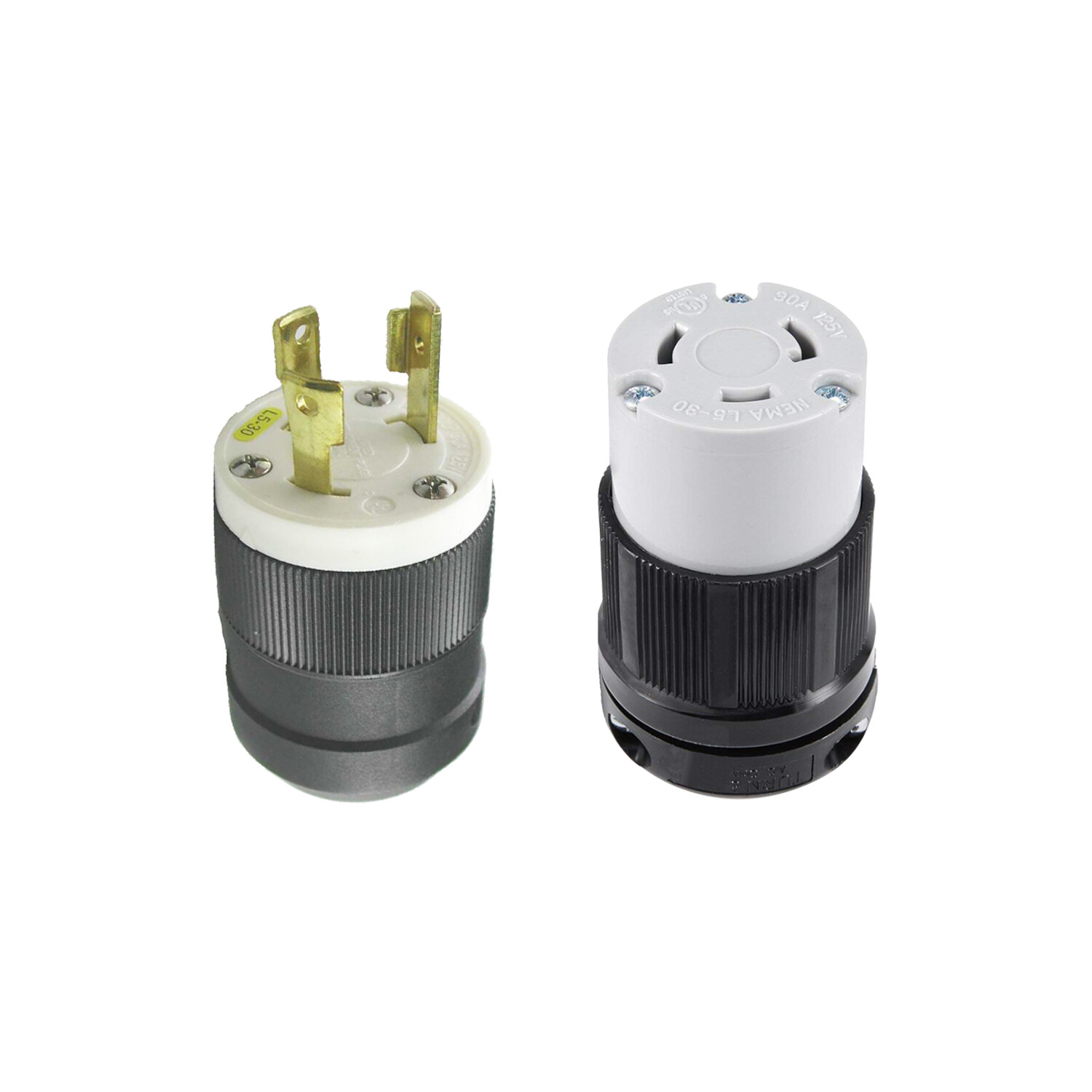 NEMA L5-30 Male Plug & Female Receptacle 30A 125V L5-30P L5-30C