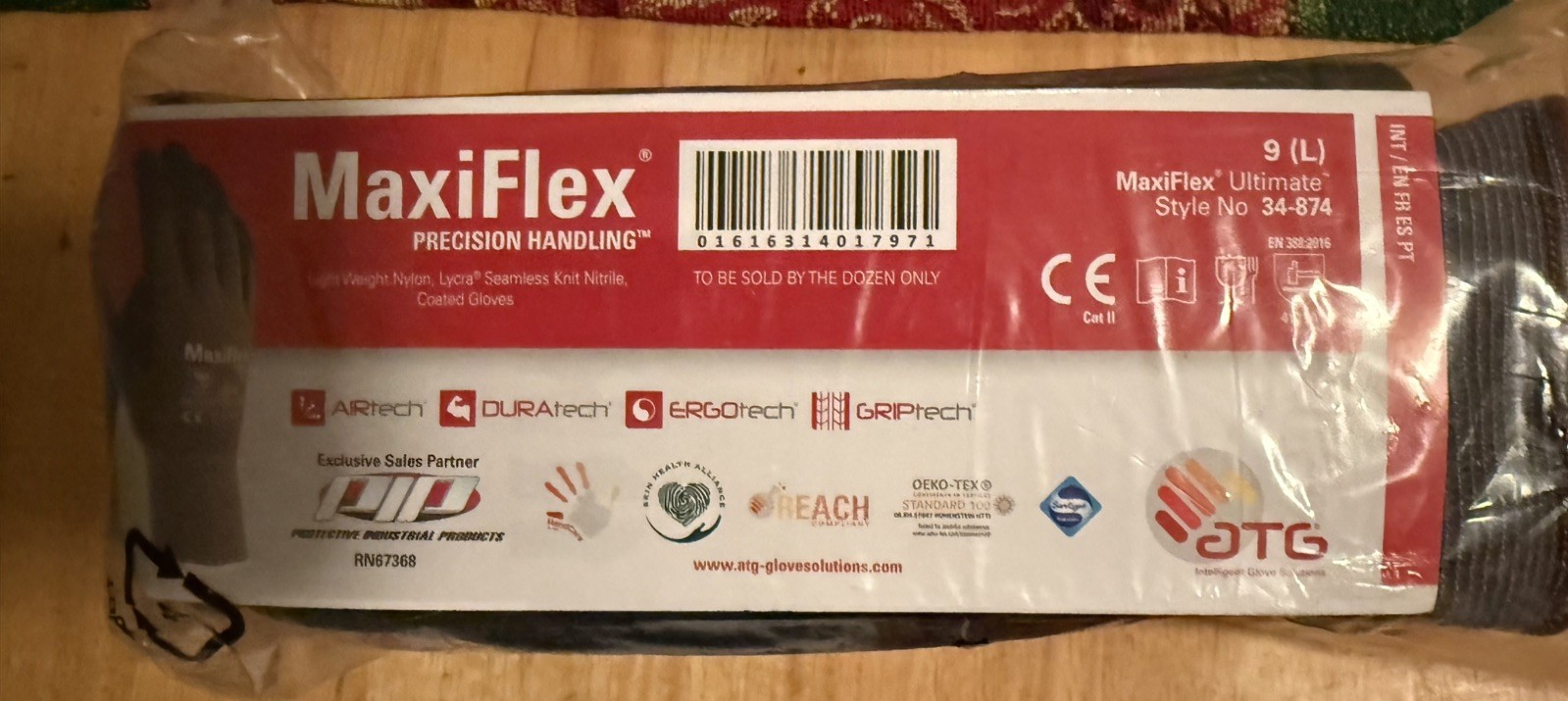 PIP MaxiFlex Ultimate Nitrile Micro-Foam Coated Gloves LARGE 12 pair (34-874/L)