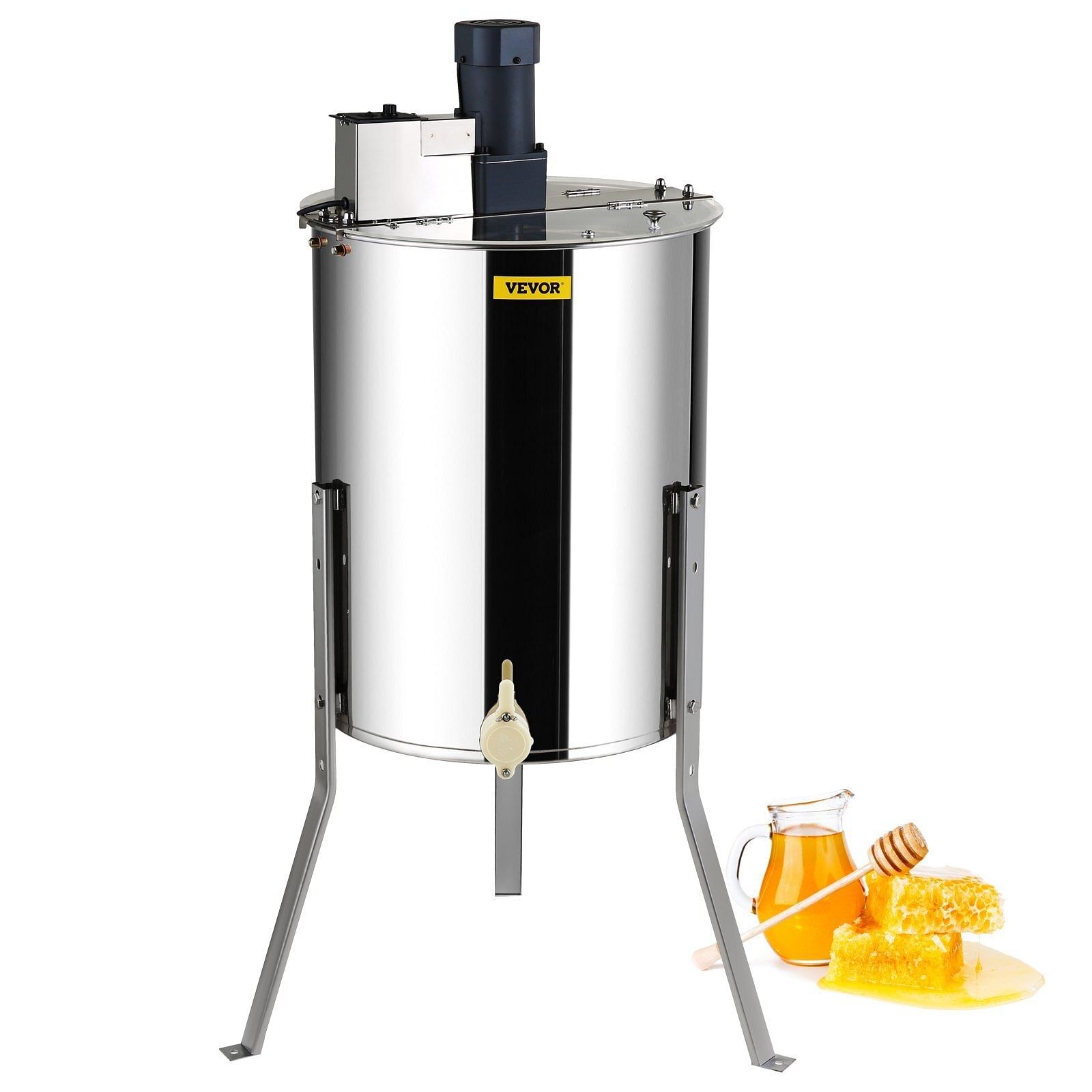 VEVOR Electric Honey Extractor, 4/8 Frames Honey Spinner Extractor, Stainless St