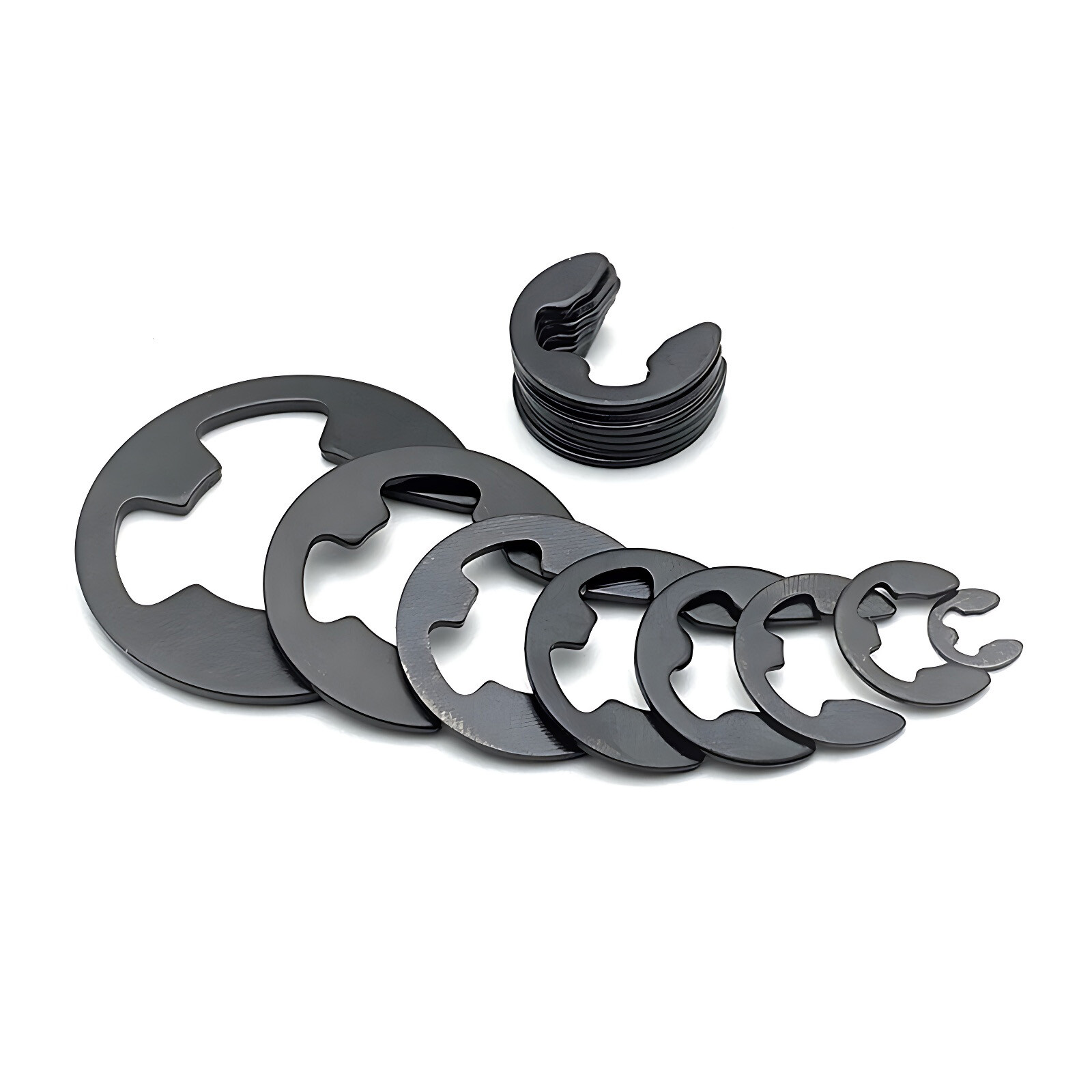 EXTERNAL E-CLIPS RETAINING WASHERS 1.2mm-24mm DIN 6799 C-CLIP 65 MANGANESE STEEL