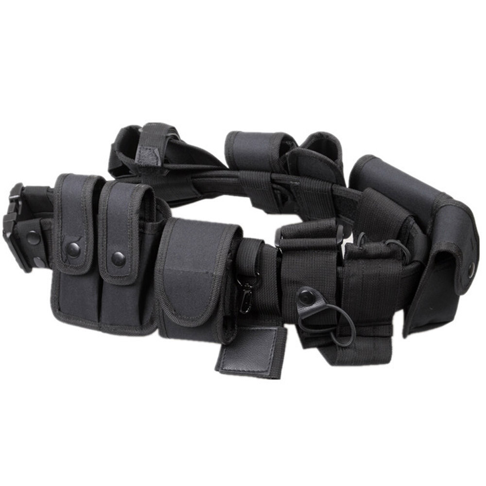 Tactical Nylon police Security Guard Duty Belt Utility Kit System w/ Pouch USA