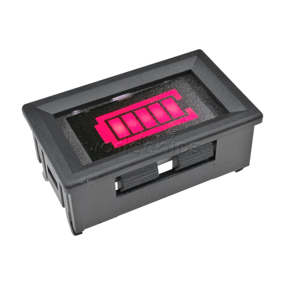 12V Li-on Lead-acid Battery Capacity Level Indicator Low Battery Flash Alarm New