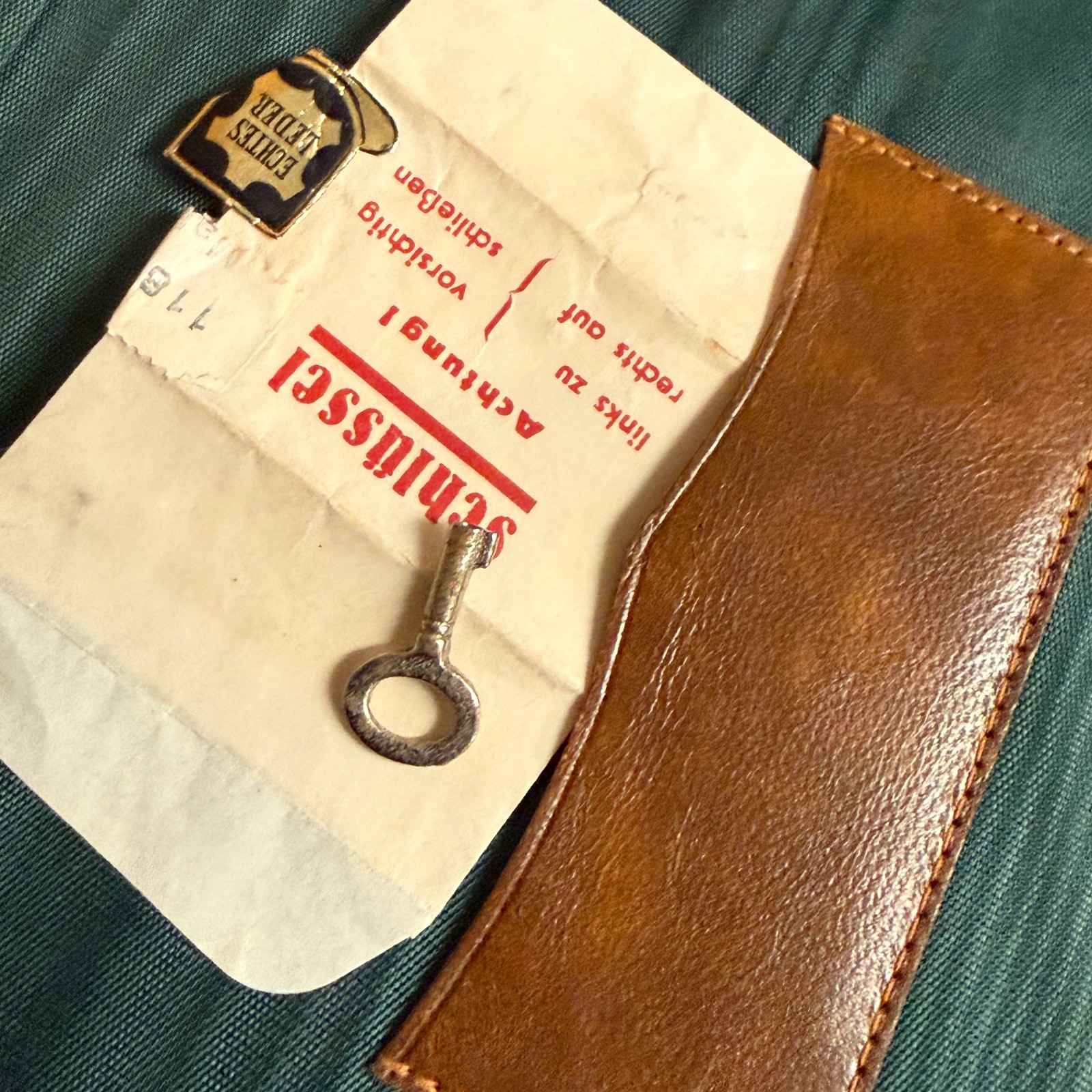 Vintage 1965 German Genuine Leather A4 Writing Portfolio Zodiac Brown
