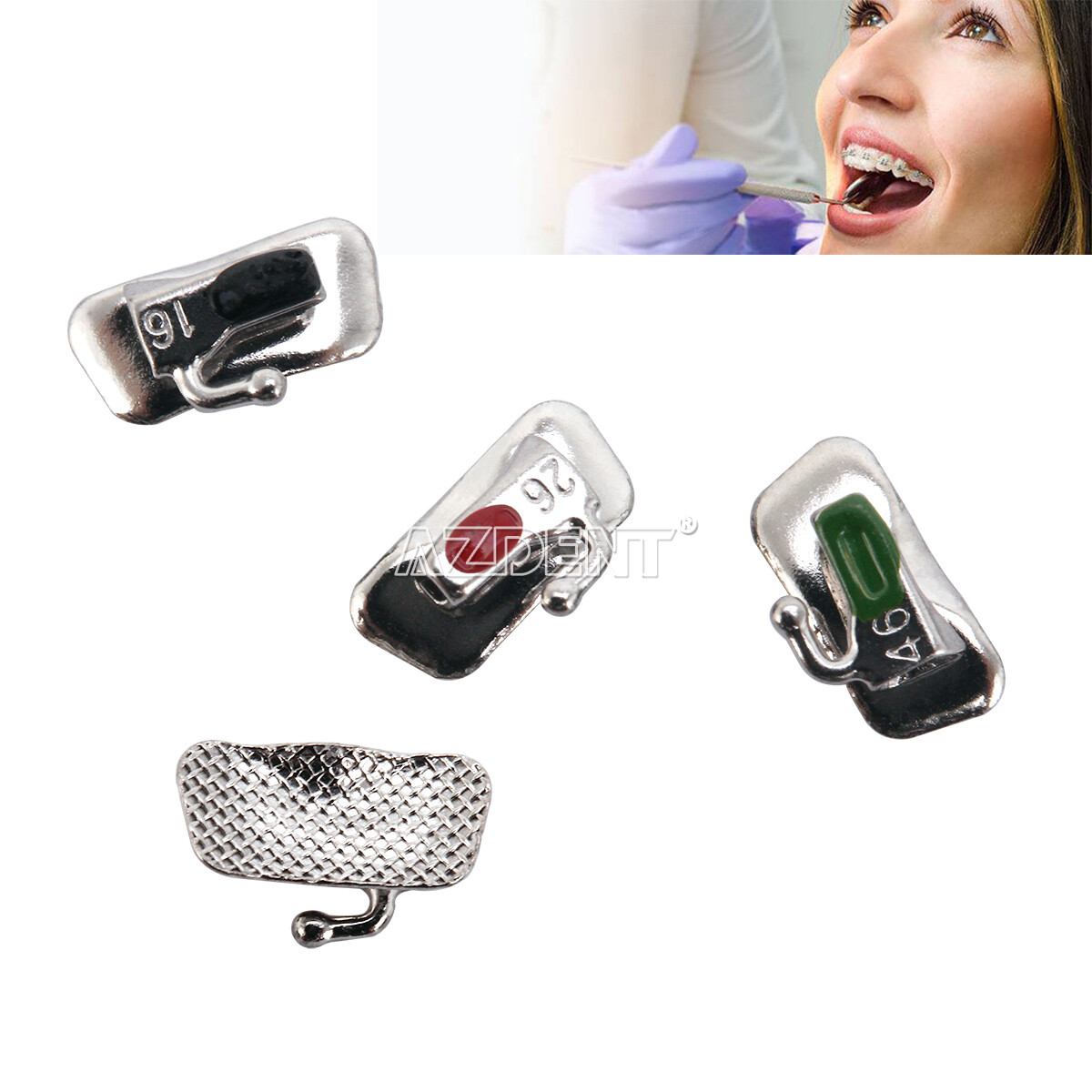 AZDENT Dental Orthodontic Buccal Tube 1st 2nd Molar Bondable Roth MBT 022 018