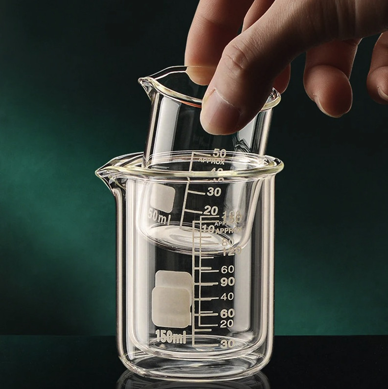 1pc High Borosilicate Glass Measuring Cup: 50–1000ml Clear Scale Beaker – NEW