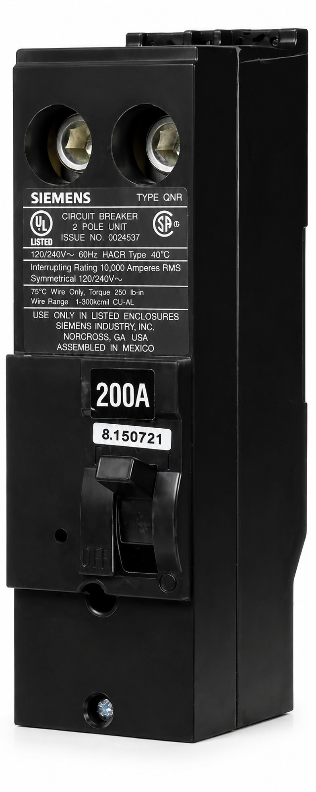 Siemens QN2200R 200A 2-Pole 120/240V Circuit Breaker Type QNR NIB – LOT OF 4