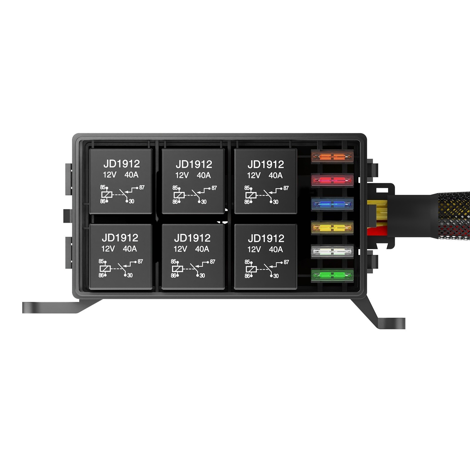 Waterproof 12V Relay Fuse Box Kit with Pre-Wired Harness for Automotive Use