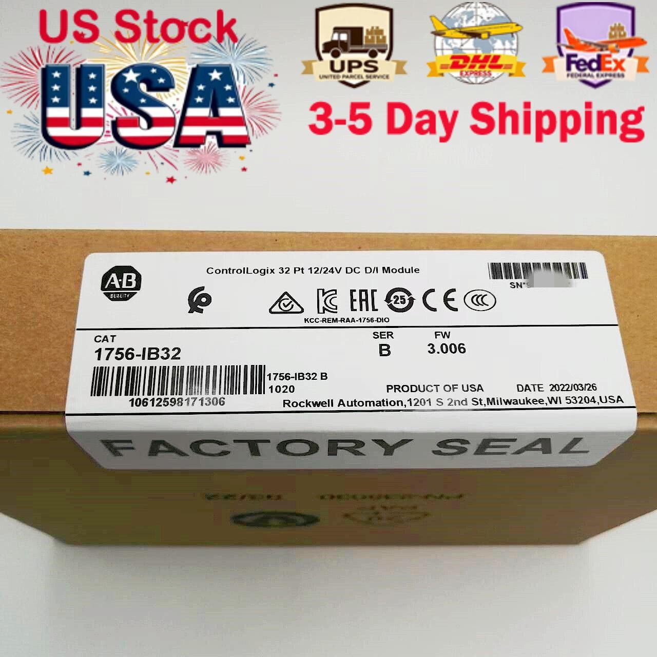 NEW- Allen Bradley 1756-IB32 AB SER B CONTROLOGIX 32 PT DC INPUT MODULE US USA