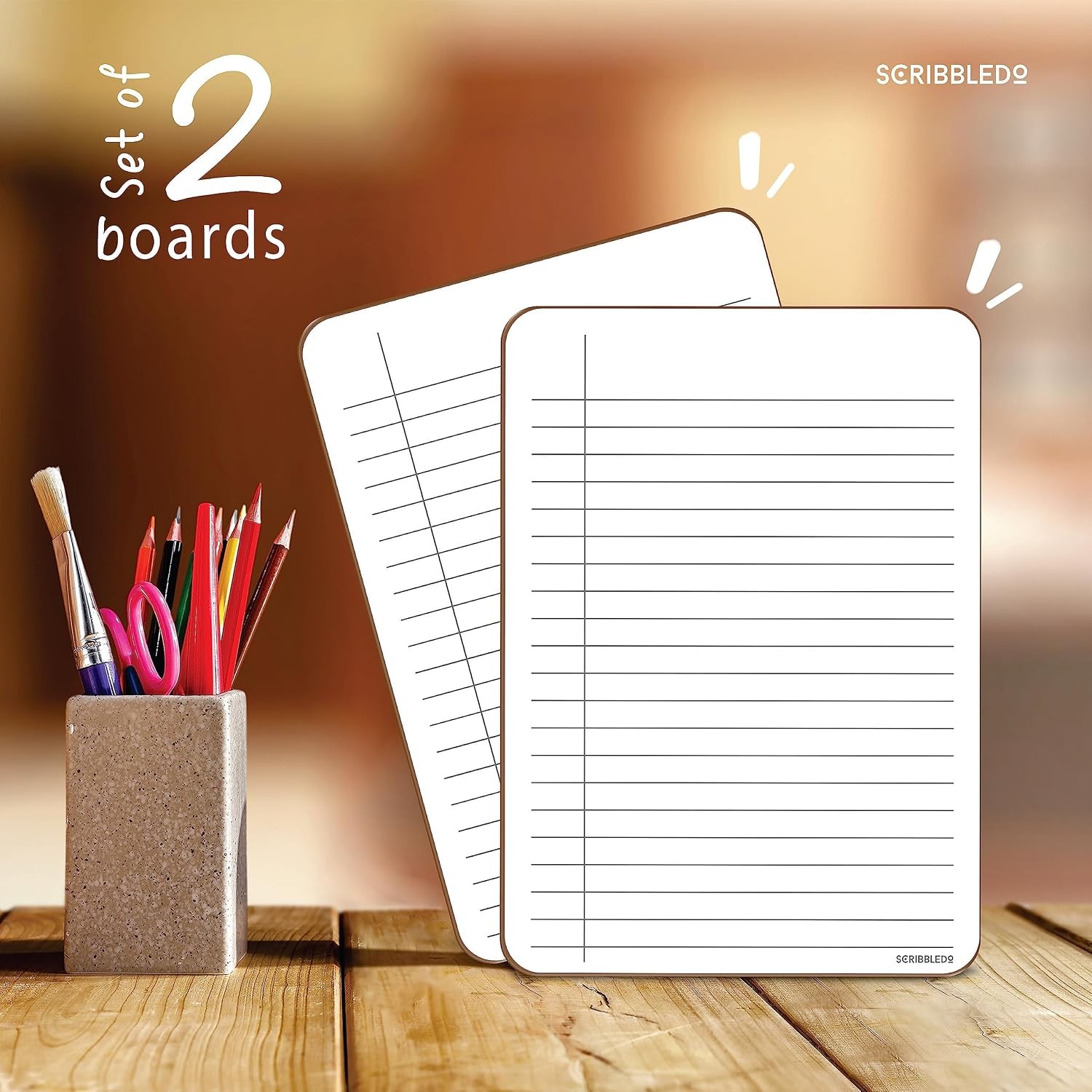 Dry Erase 5″x7″ Mini Notebook College Ruled Lined Board 2 Pack Reusable Erasable
