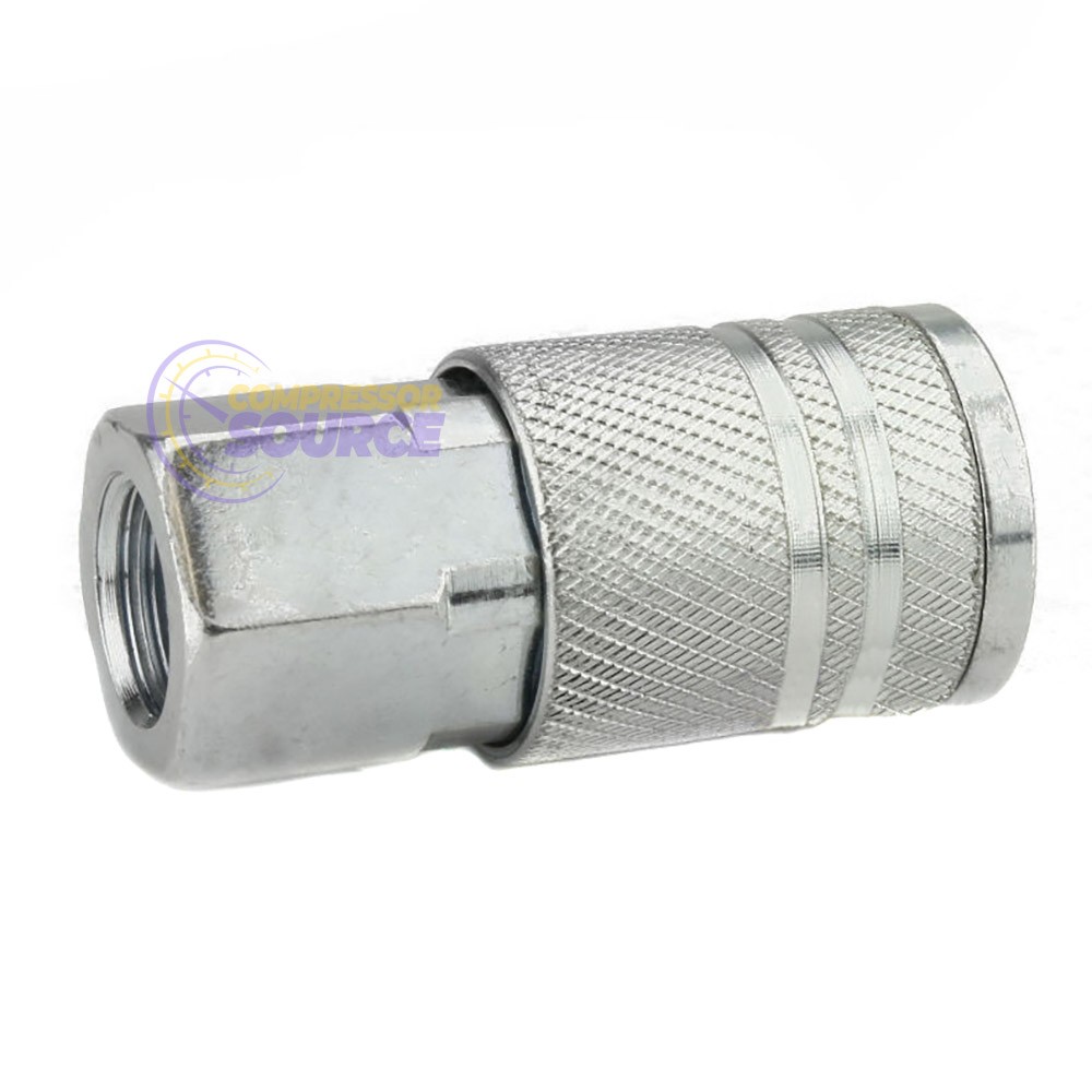 2 Industrial Style Steel 1/4″ FNPT Air Compressor Quick Couplers 6 Ball Bearing