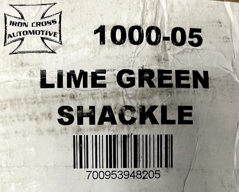 IRON CROSS 3/4″ D-RING SHACKLE 1000-05 LIME GREEN FINISH