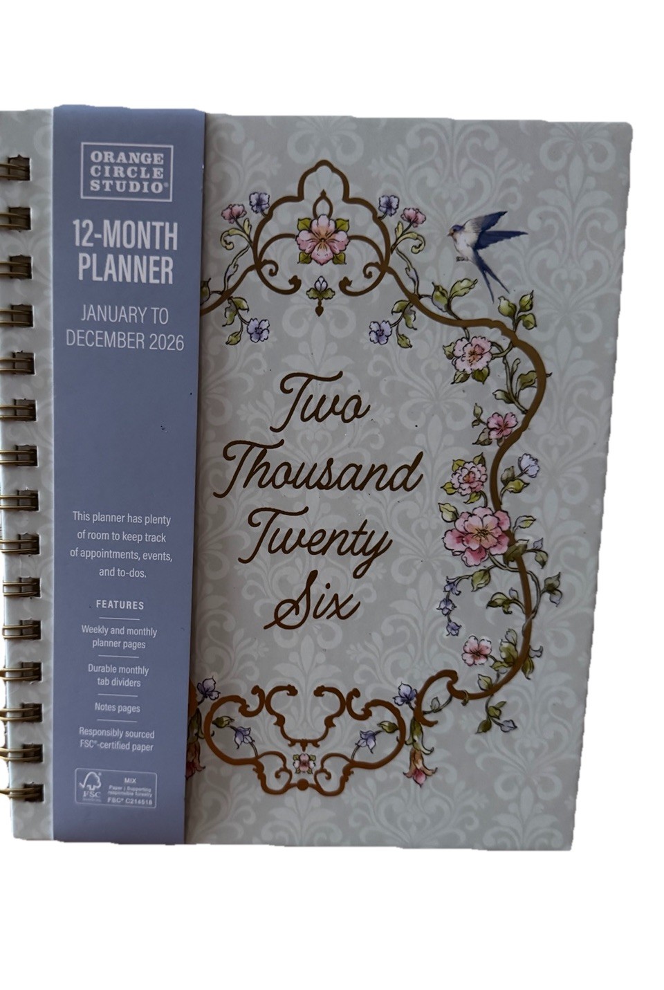 2026 Monthly Planner 12 months Planner Orange Circle Studio 8×7” Jan- Dec 2026