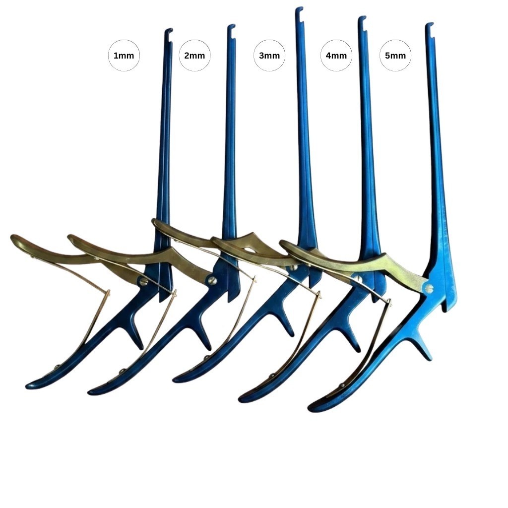 Aesculap Kerrison Rongeur Set 1mm-5mm Blue & Gold Spine Surgical Instrument