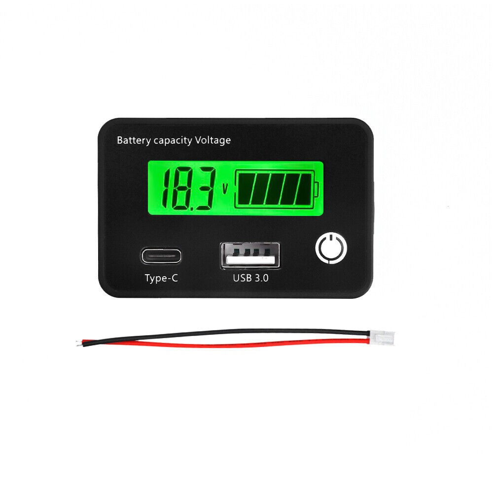 Battery Capacity Voltmeter Tester Lithium Voltage Meter Tester Gauge Monitor D