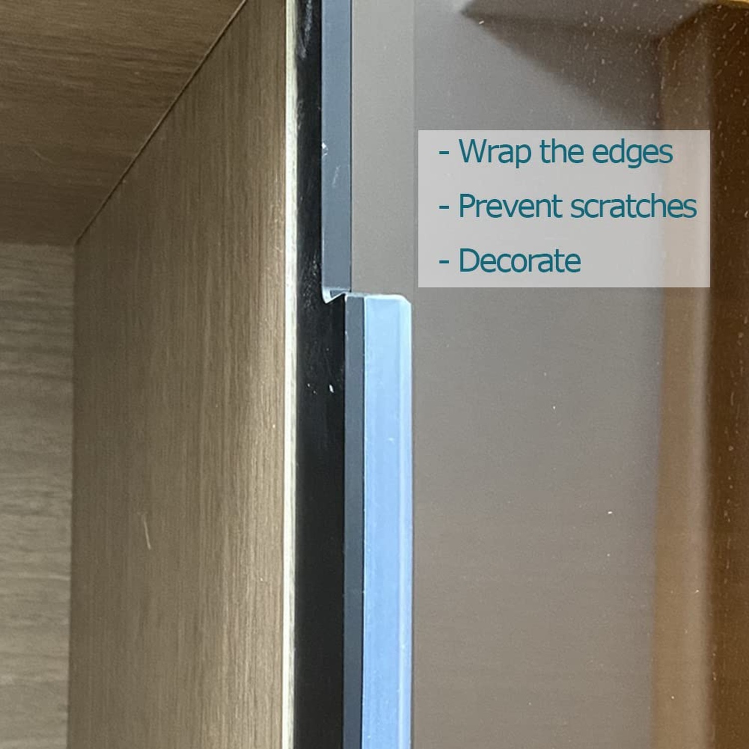 Clear Rubber Edge Trim, U Channel Rubber Seal Strip with Self-Adhesive Tape, …