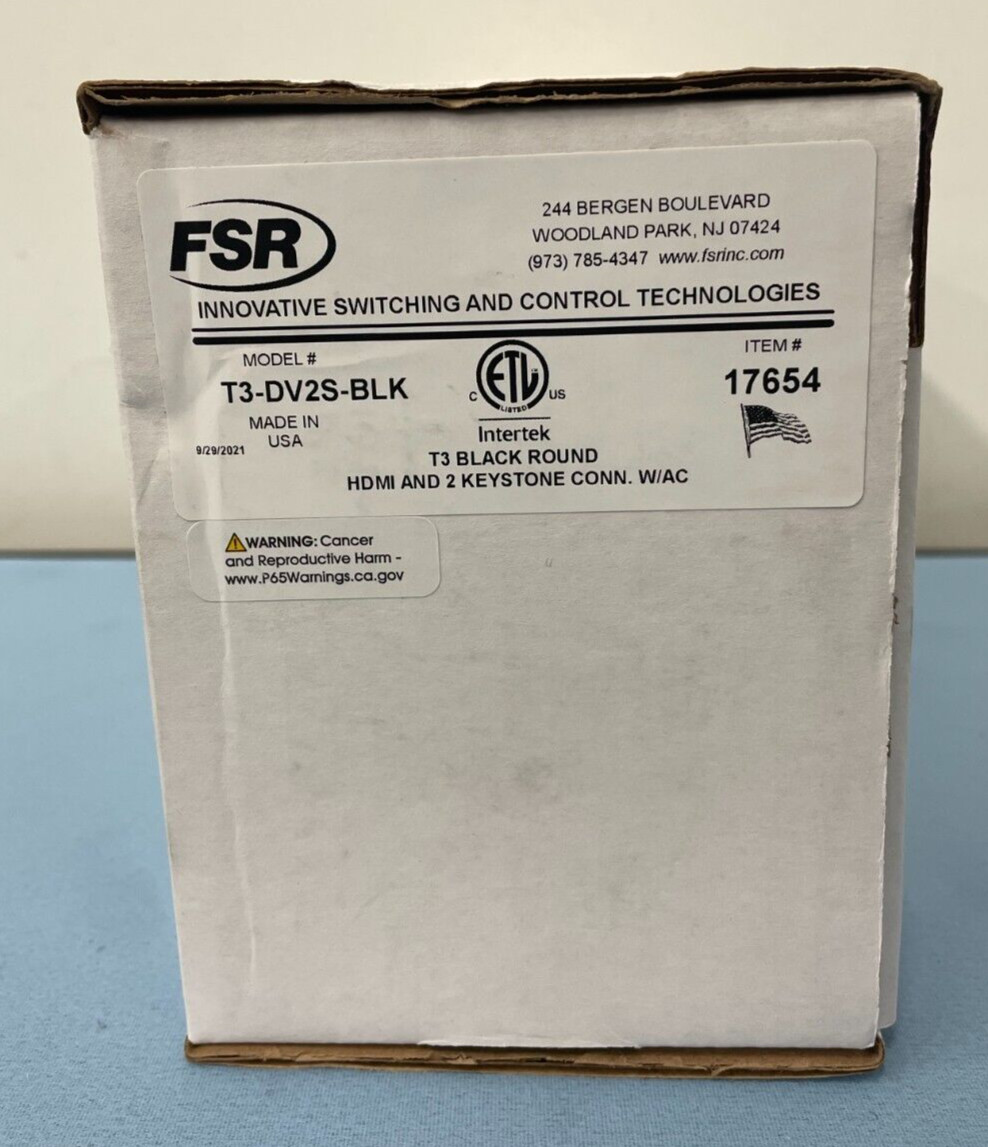 FSR T3-DV2S 3.5″ HDMI Round Table Box Black T3-DV2S-BLK