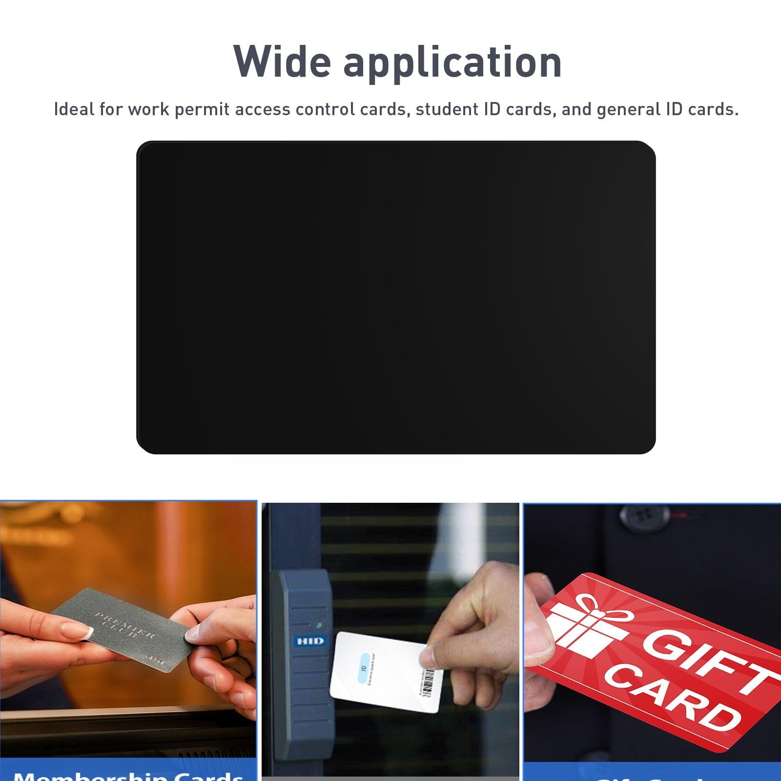 20 Pack Premium Blank CR80 30Mil CR8030 Graphic Quality Black PVC Plastic Cards