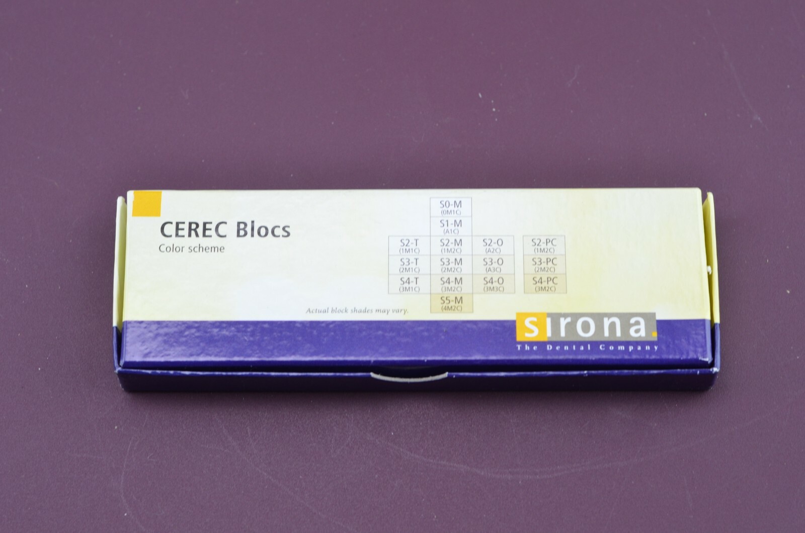 SIRONA CEREC BLOCS CERAMICS SHADE GUIDE NEW IN BOX 6038520