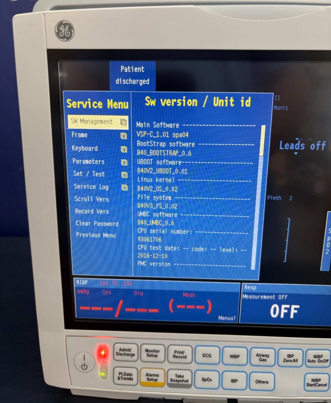 GE B40 Patient Monitor w/ SpO2 Module