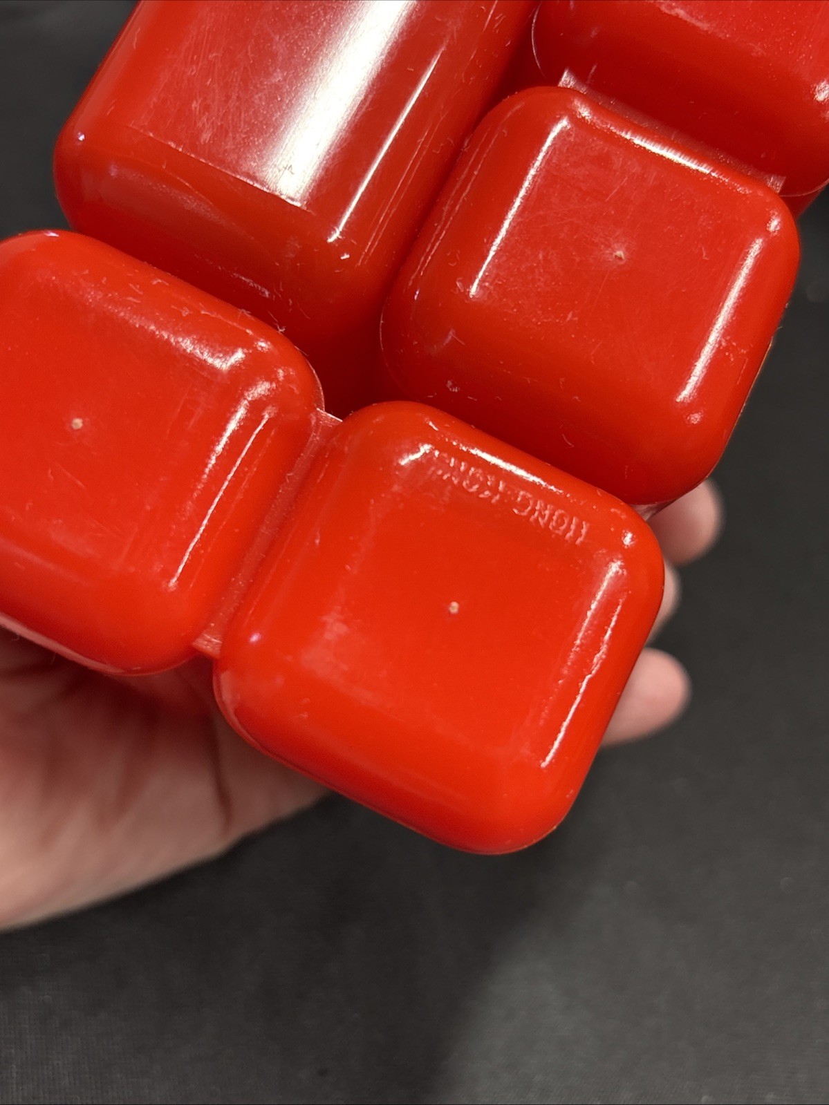 Vtg Red Plastic Mini Drawers Desk Organizer Caddy Made in Hong Kong