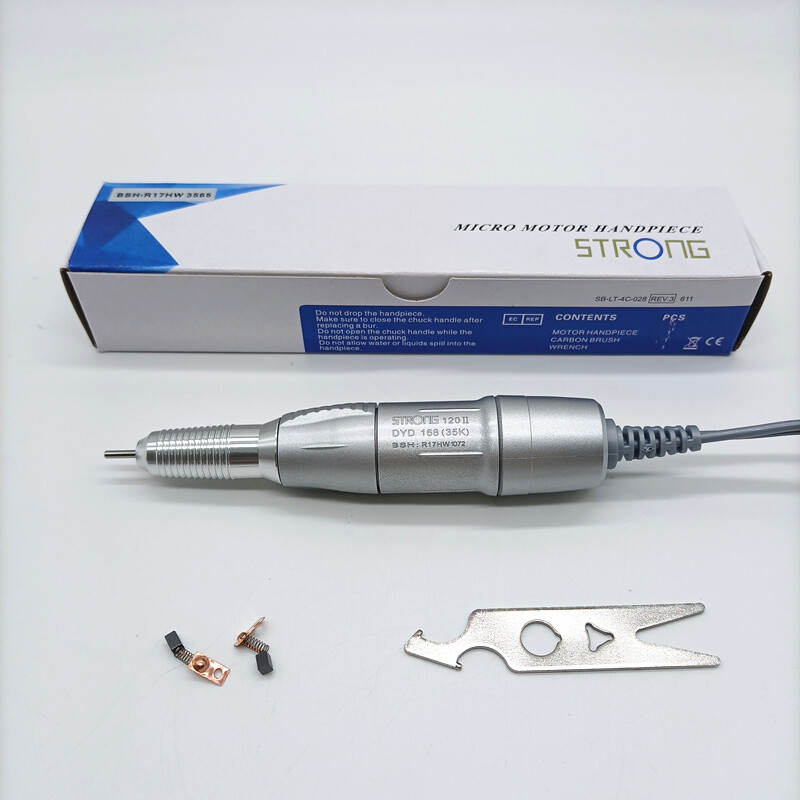 Dental Lab 35000RPM Electric Micro Motor Handpiece Handle STRONG 120II Silver