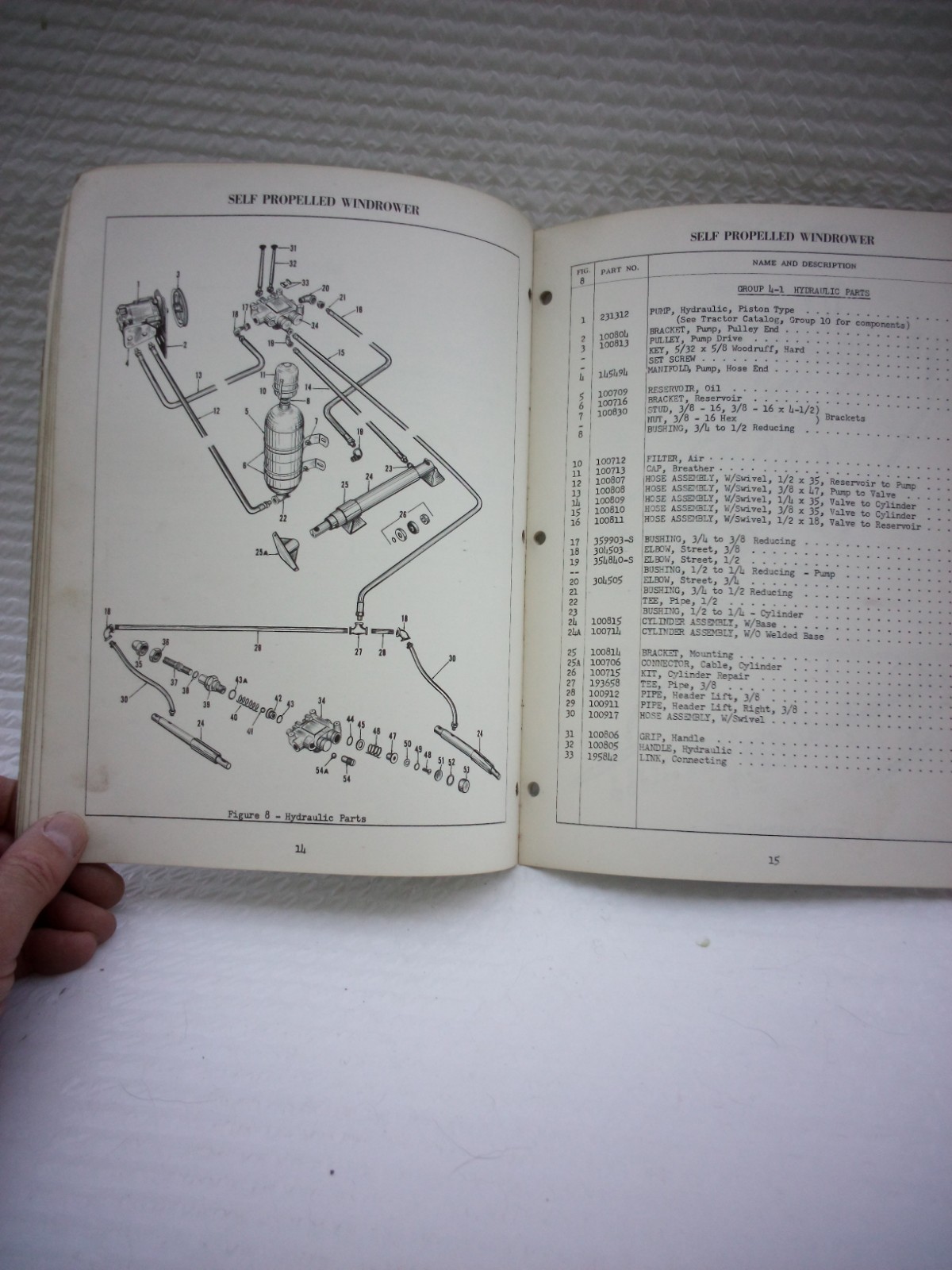 Ford Dearborn Windrower self-propelled Parts Book Model 14-163 164 165