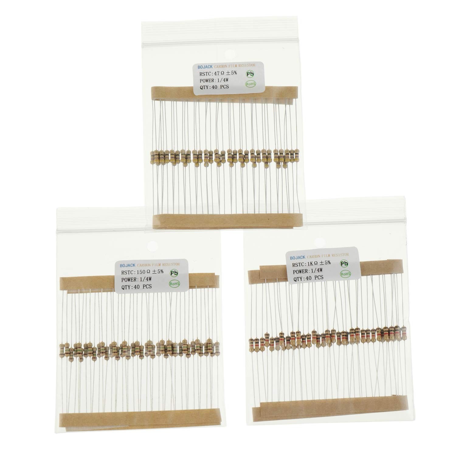 Complete 1000 Pcs 25 Value Resistor Assortment 1 Ohm 1/4W for Arduino Projects