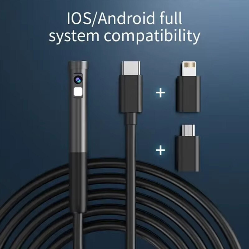 Dual Lens Mobile Endoscope Snake Inspection Camera iOS iPhone Android Cellphone
