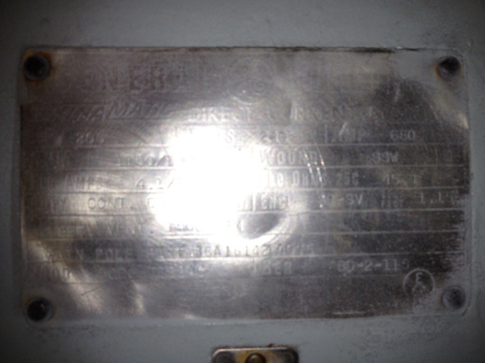 GE Kinamatic DC Motor, 200 HP, 240V, 1150/1800 RPM