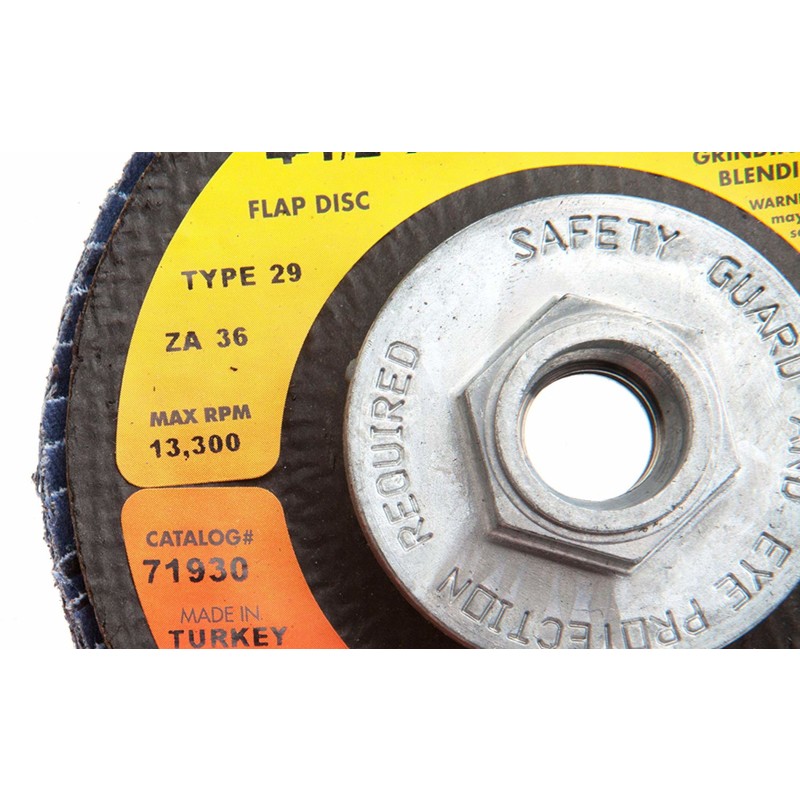 Forney 71932 Zirconia Aluminum 80-Grit 13,300 rpm Blue Flap Disc 4-1/2 Dia. in.