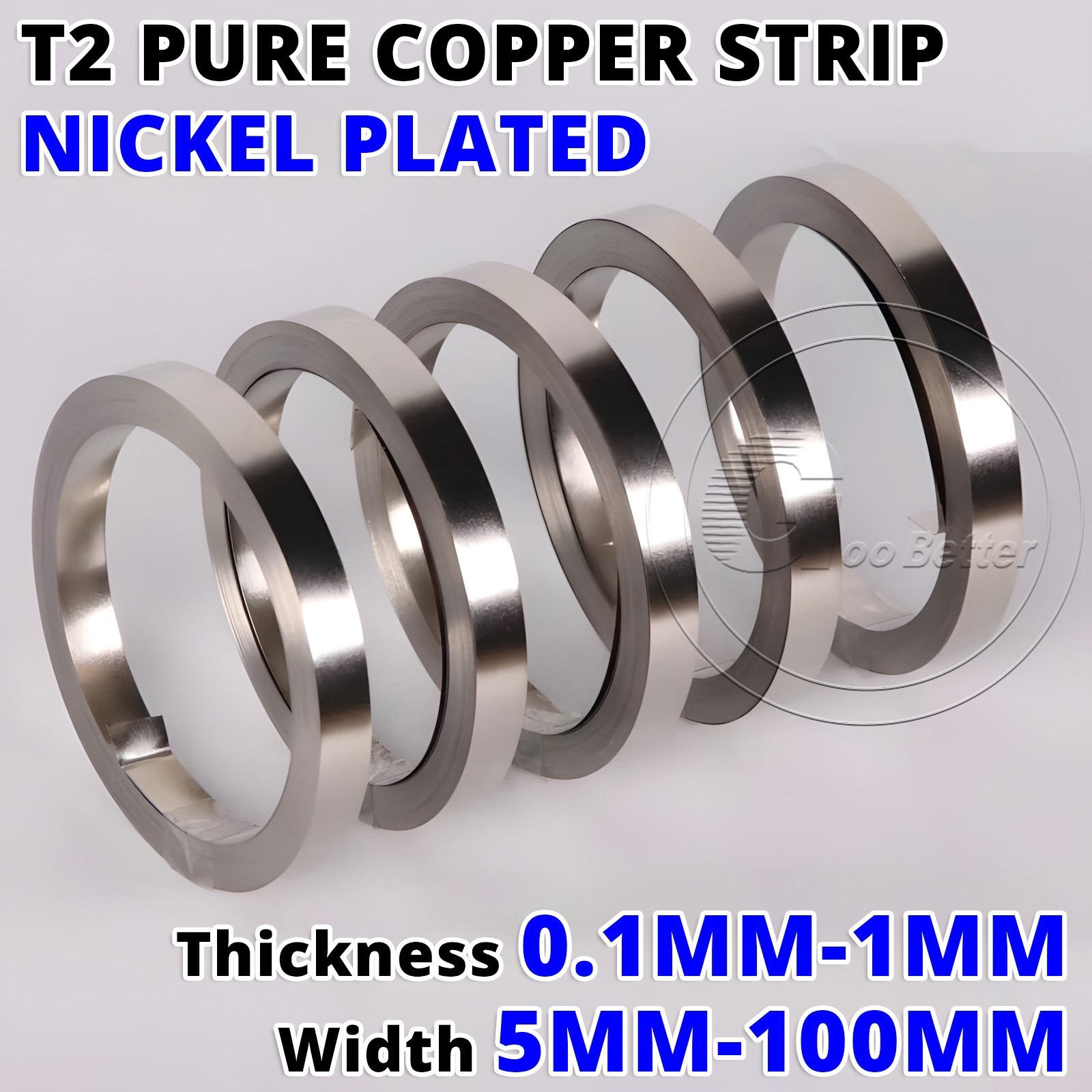 Nickel Plated Pure Copper Strip / Copper Tape for Battery Connectors 0.1mm-1mm