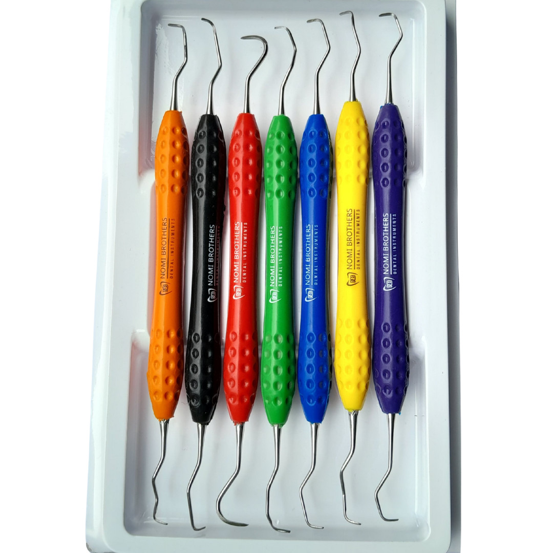 7PCS Gracey Curettes Set – Universal Dental Scalers with Silicone Handle