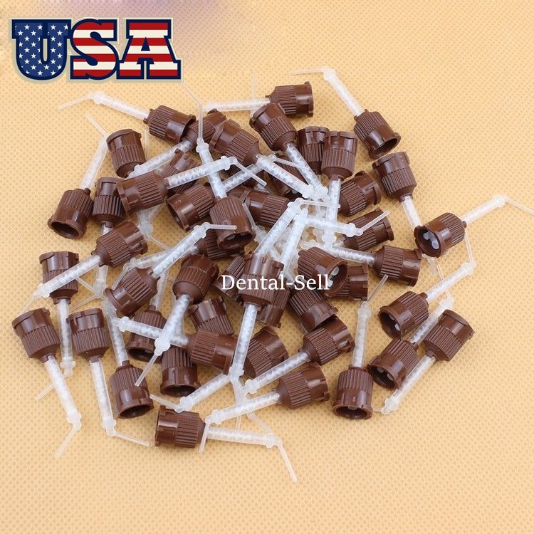 Dental Mixing Tips (1:1) HP Brown & White with Intraoral Tips 50Pcs/Bag USA