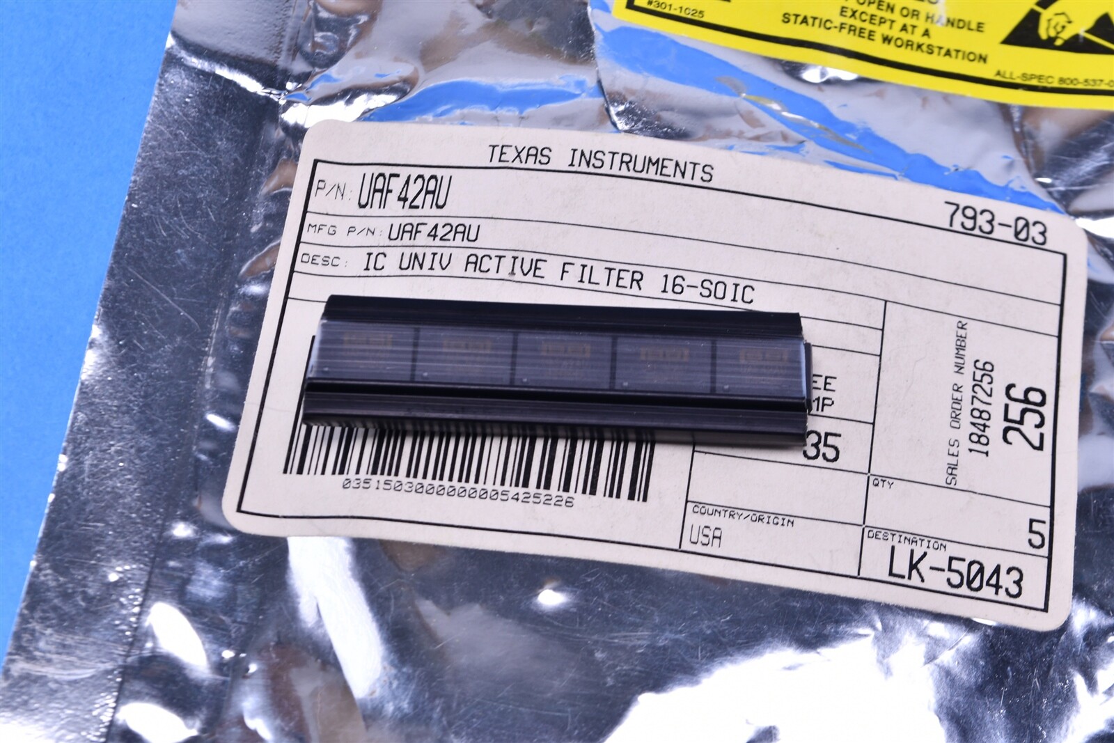 5 Texas Continuous-Time Filter IC Universal Continuous-Time Order 100kHz UAF42AU